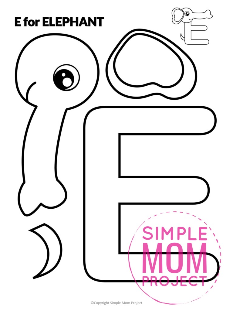 Free Printable Letter E Craft Template Simple Mom Project