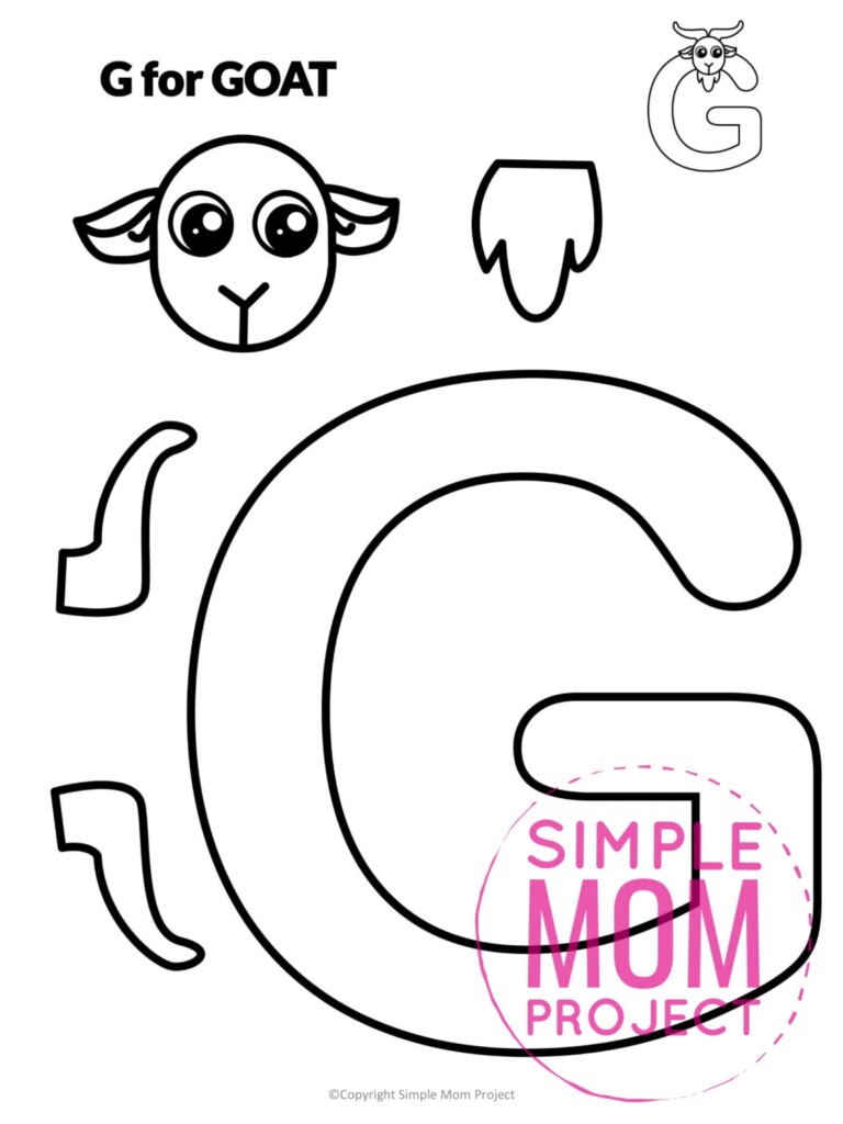 Free Printable Letter G Craft Template Simple Mom Project