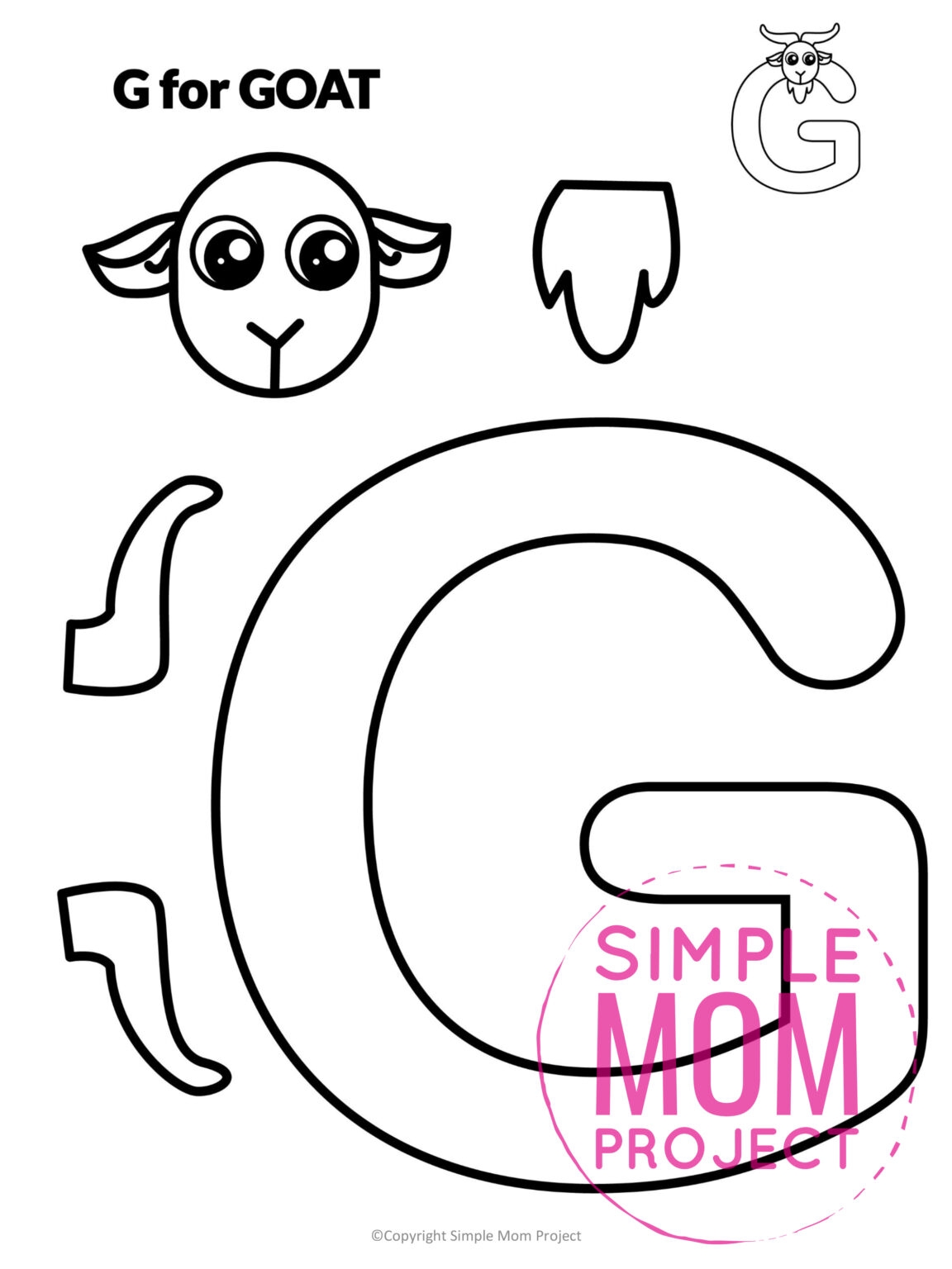 Free Printable Letter G Craft Template Simple Mom Project