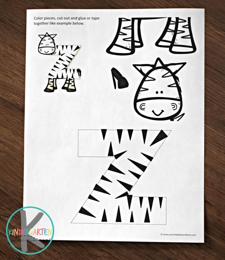 Free Printable Letter Z Craft Of A Zebra Perfect Kindergarten Crafts 