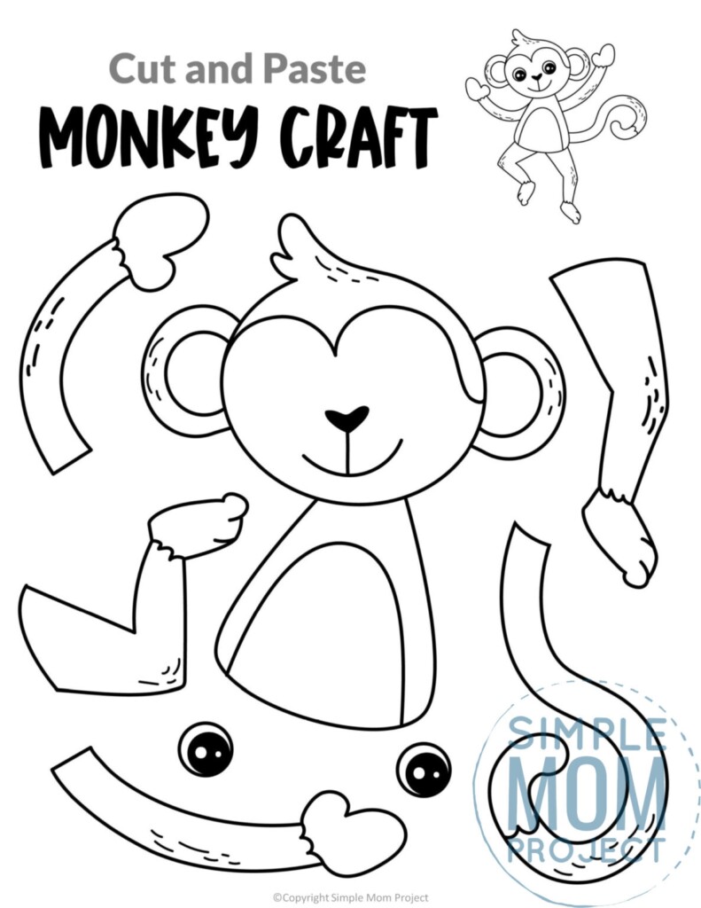 Free Printable Monkey Craft Template Simple Mom Project