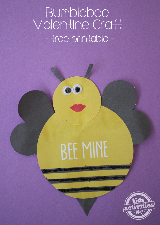 Free Printable quot Bee Mine quot Valentine Craft Kids Activities Blog