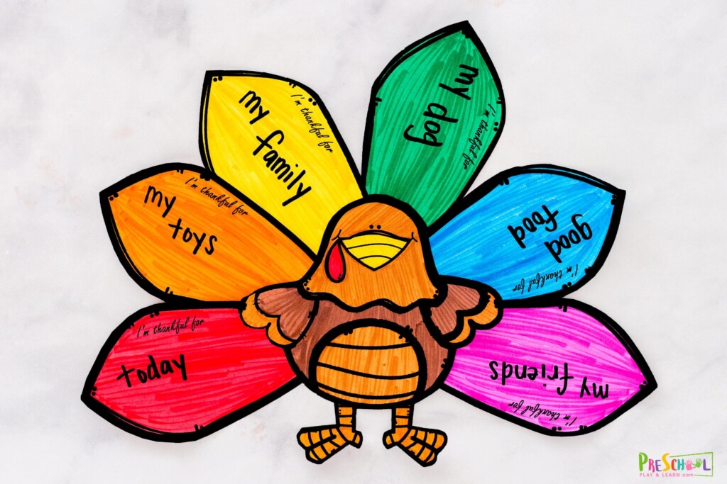  FREE Printable quot I Am Thankful quot Turkey Paper Craft