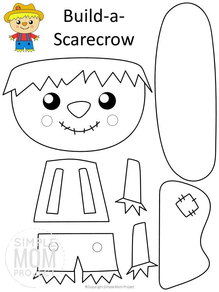 Free Printable Scarecrow Craft Template Halloween Crafts Preschool 