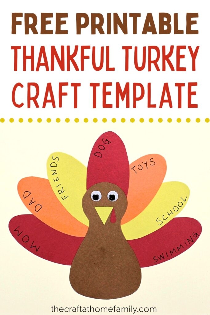 Free Printable Thankful Turkey Craft Template For Kids The Craft at