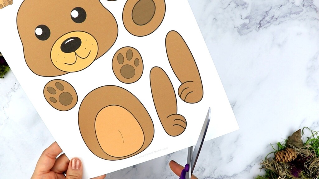 Free Printable Woodland Cut And Paste Bear Craft