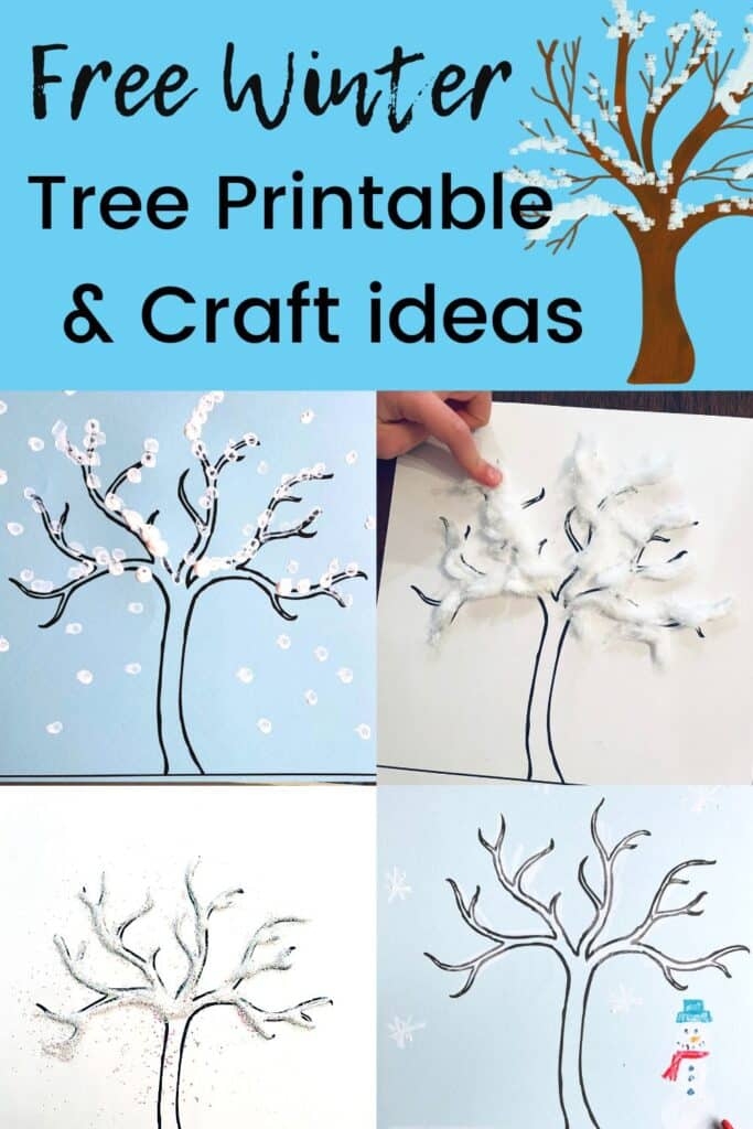 Free Winter Tree Printable with Craft Ideas 