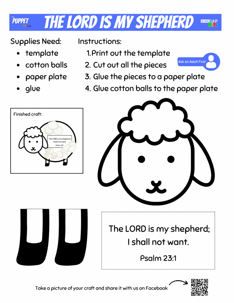God Takes Care Of Me Psalm 23 Craft For Kids In The Gap Kids