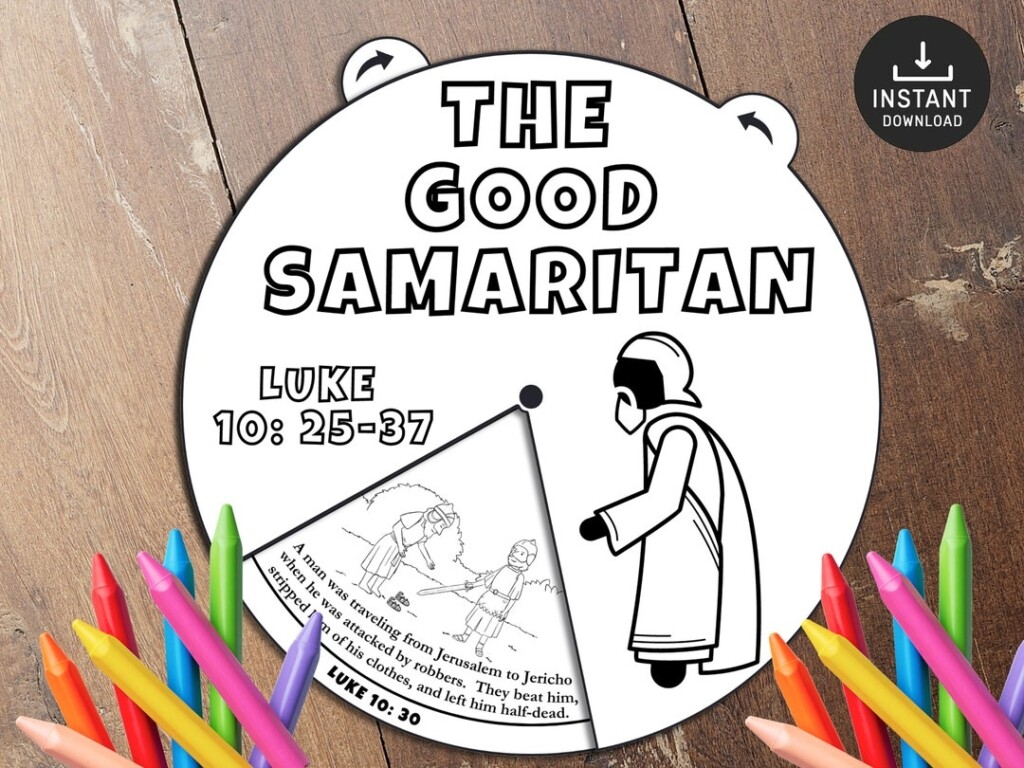 Good Samaritan Coloring Wheel Good Samaritan Craft Printable Bible 