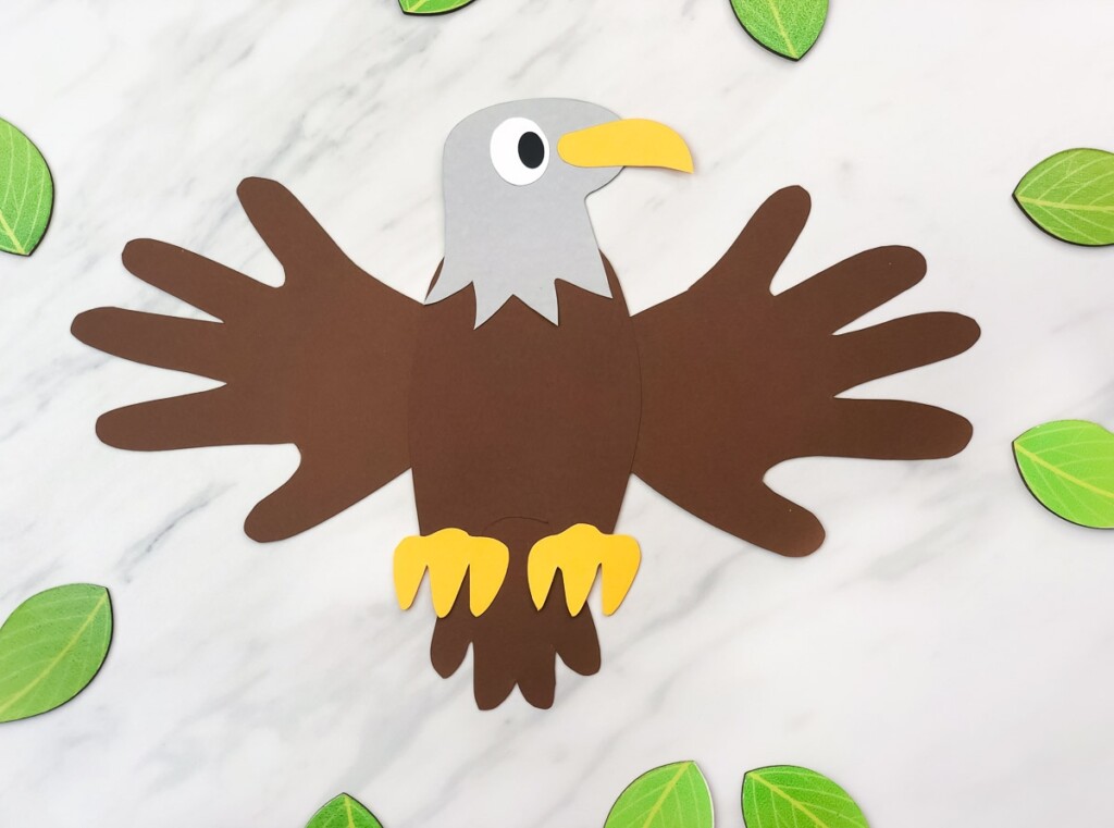 Handprint Bald Eagle Craft For Kids Free Template 