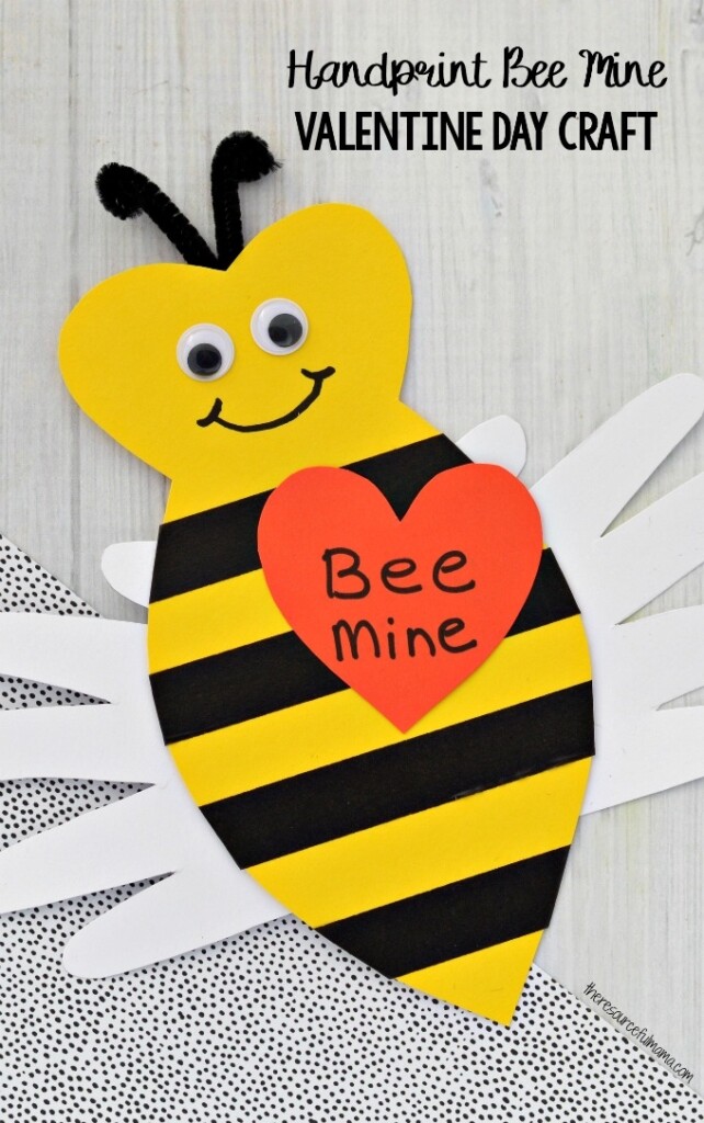 Handprint Bee Mine Valentine Day Craft The Resourceful Mama
