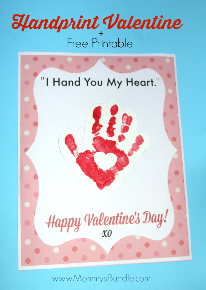 Handprint Valentine Printable quot I Hand You My Heart quot Mommy 39 s Bundle 