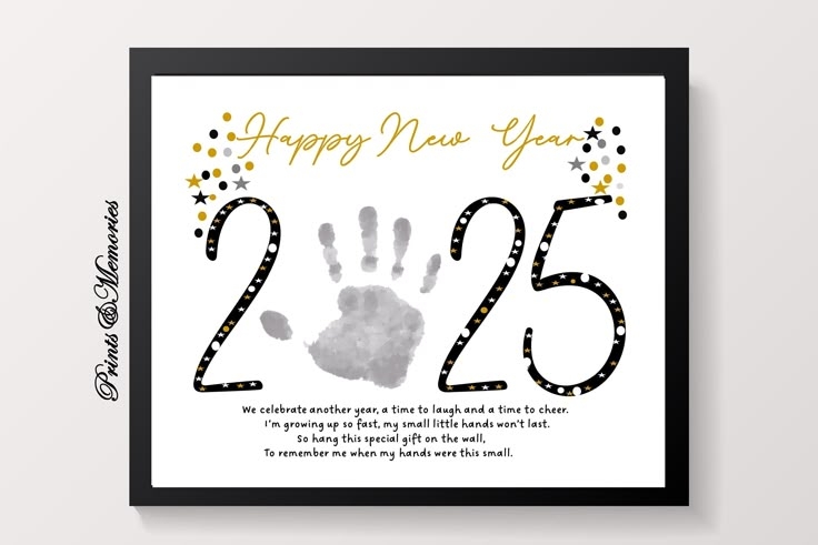 Happy New Year 2025 Handprint Art New Year Poem Handprint Craft New 