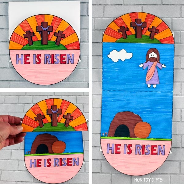 He Is Risen Folded Surprise Craft PRINTABLE For Kids Non Toy Gifts