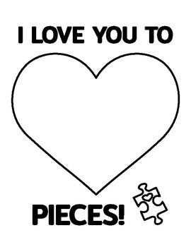I Love You To Pieces Printable Heart Puzzle Valentines Day Craft 