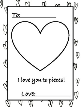 I Love You To Pieces Valentine 39 s Day Craft Template By Wild Blooms Here