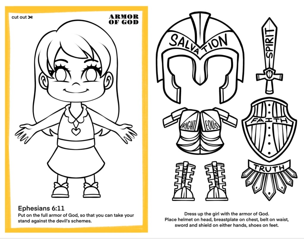 Instant Download Printable Armor Of God Cutout Activity Great Etsy