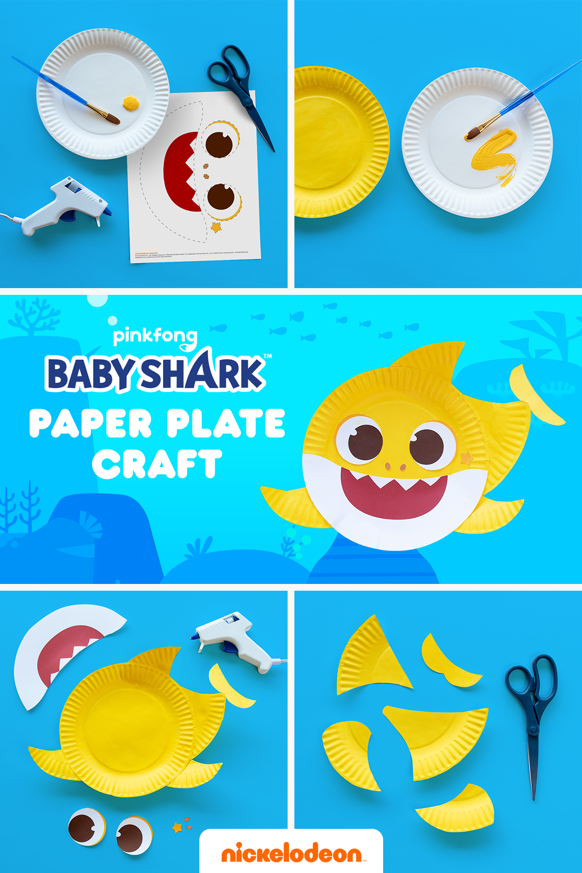 It s A Baby Shark Plate Craft Doo De Doo De Doo Shark Theme Birthday