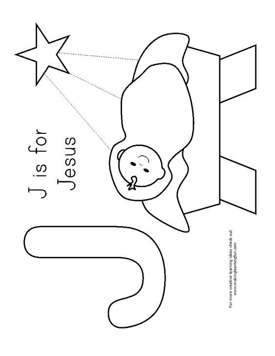 J Is For Jesus Coloring Page Jesus Preschool Crafts Sunday School 
