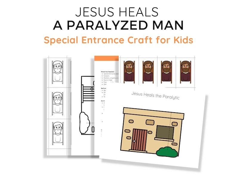 Jesus Heals The Paralyzed Man Bible Story DIY Printable Craft For 