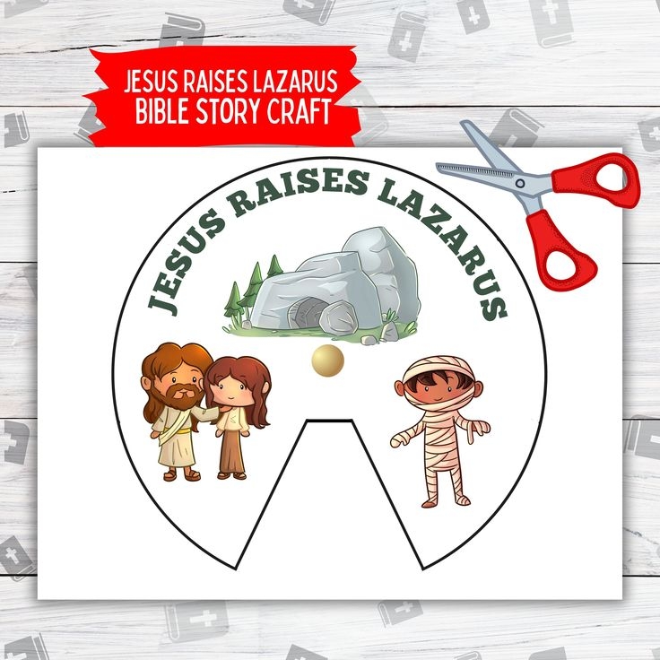 Jesus Raises Lazarus Printable Wheel Christian Preschool Craft Kid 