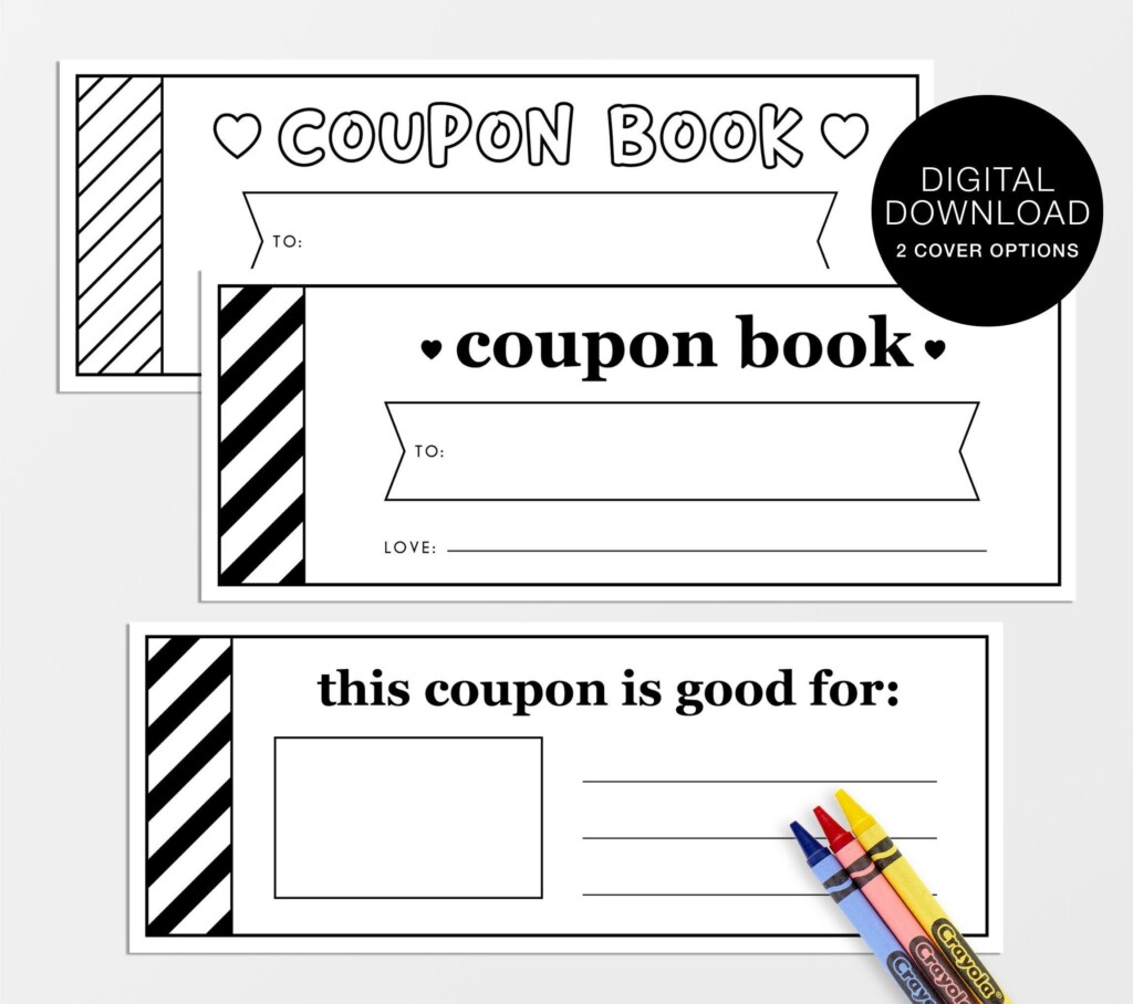 Kids Printable Coupon Book DIY Coupon Template Personalized Teacher 