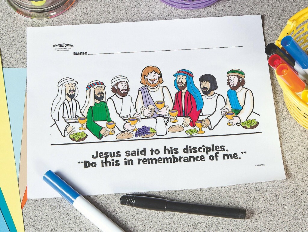 Last Supper Free Printable Coloring Page Bible Crafts Bible Crafts 