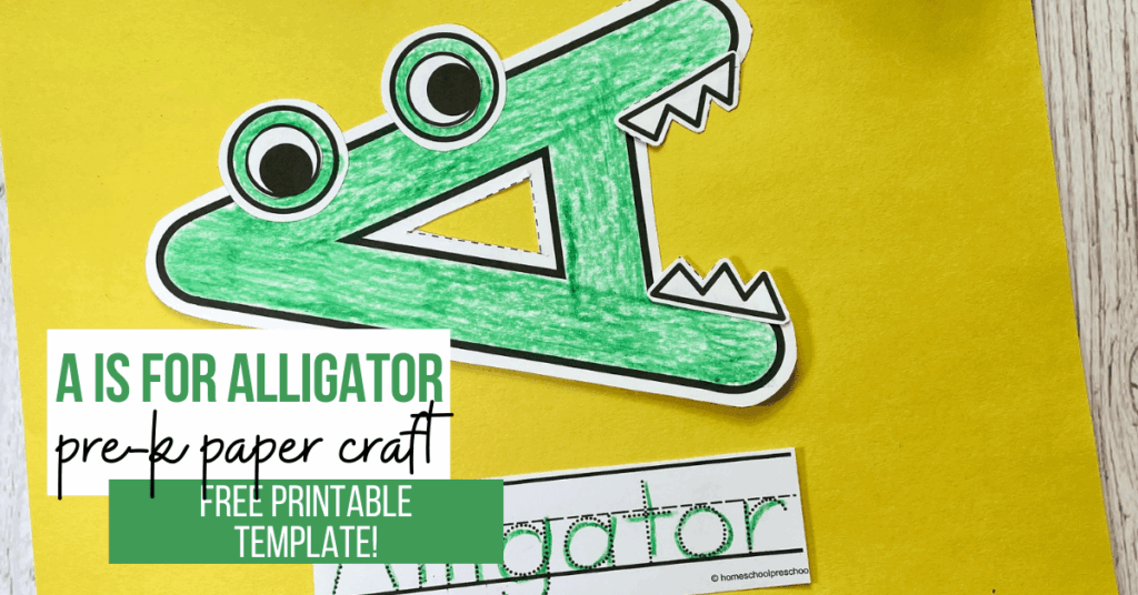 Letter A Alligator Craft Printable Template