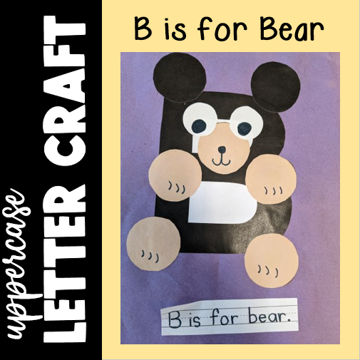 Letter B Craft B Is For Bear Printable Alphabet Beginning Sound 