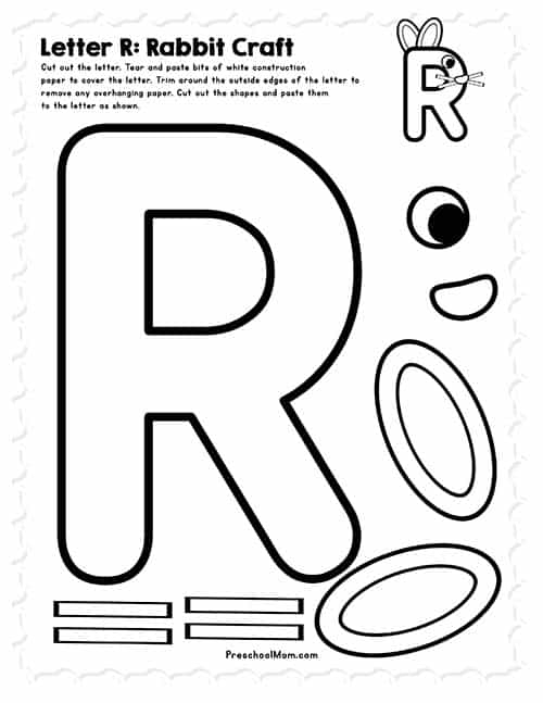 Letter R Rabbit Craft
