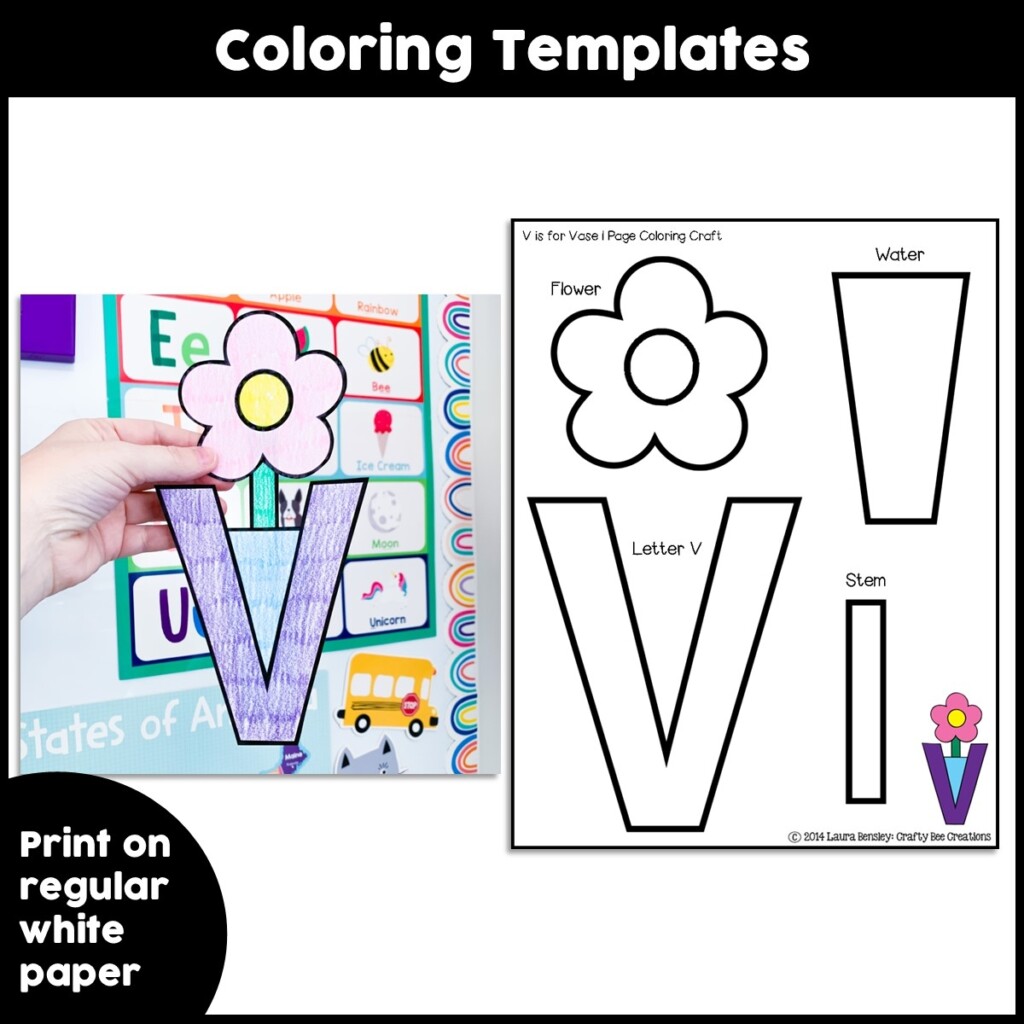 Letter V Craft Vase Craft Alphabet Crafts Uppercase Letter 