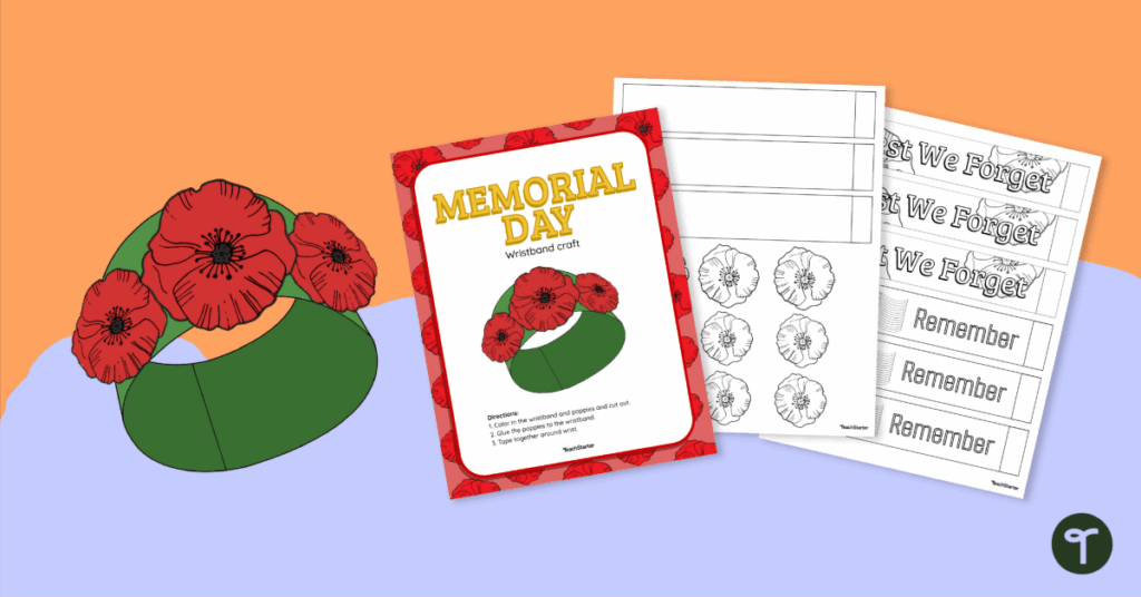Memorial Day Craft Printable Bracelets Teach Starter