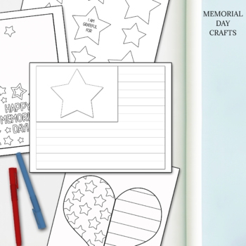 MEMORIAL DAY CRAFTS FOR KIDS COLORING PAGES USA FLAG ART PRINTABLE CARD