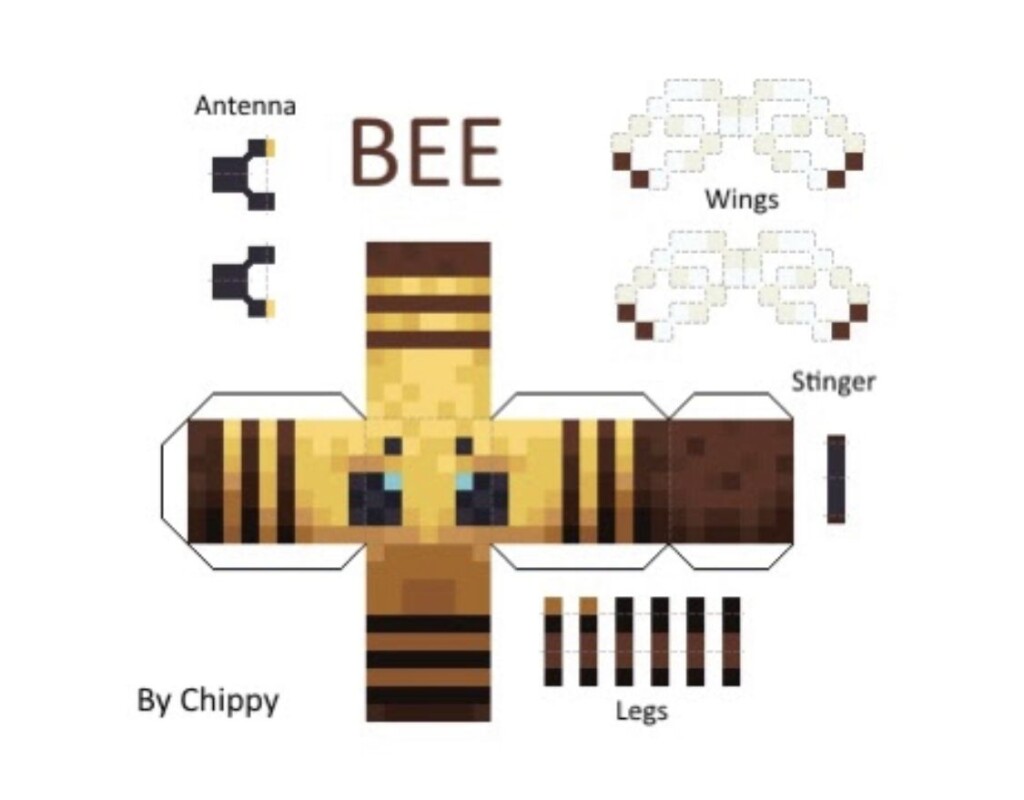 Minecraft Bee Template Printable Word Searches