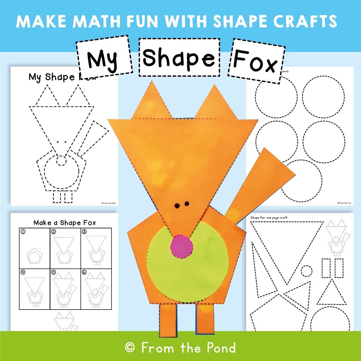 More 2D Shape Animal Crafts A Fox Freebie From The Pond