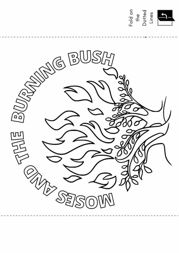Moses And The Burning Bush Cut And Color Craft Free Bible Worksheets