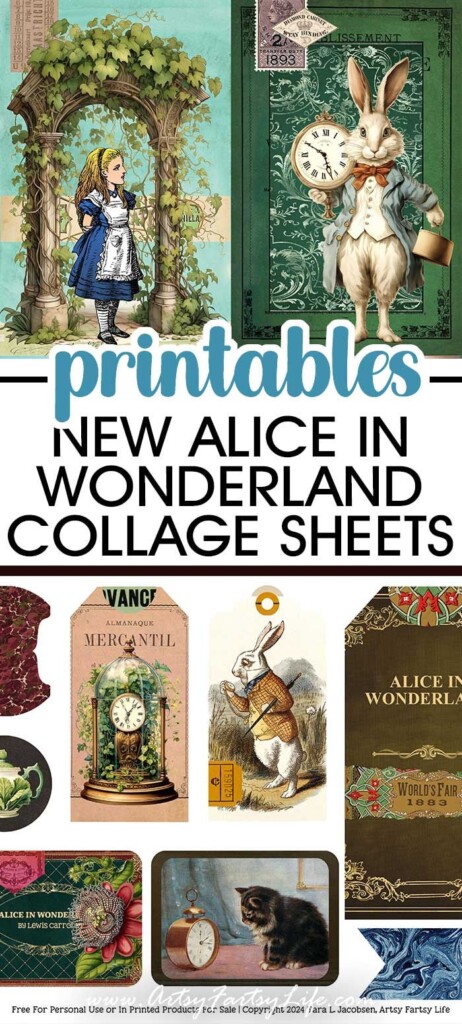 New Alice In Wonderland Free Printable Collage Sheets Alice In 