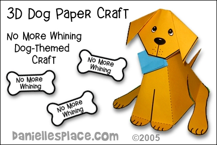  No More Whining 3D Dog Craft And Learning Activity Printable Craft 