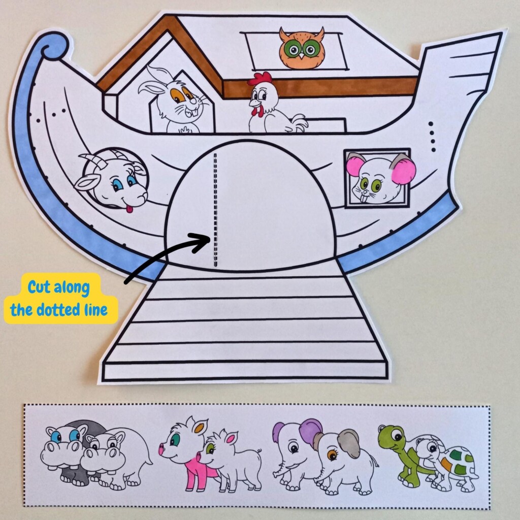 Noah 39 s Ark Craft Printable Noah 39 s Ark And Animals Coloring Sunday 