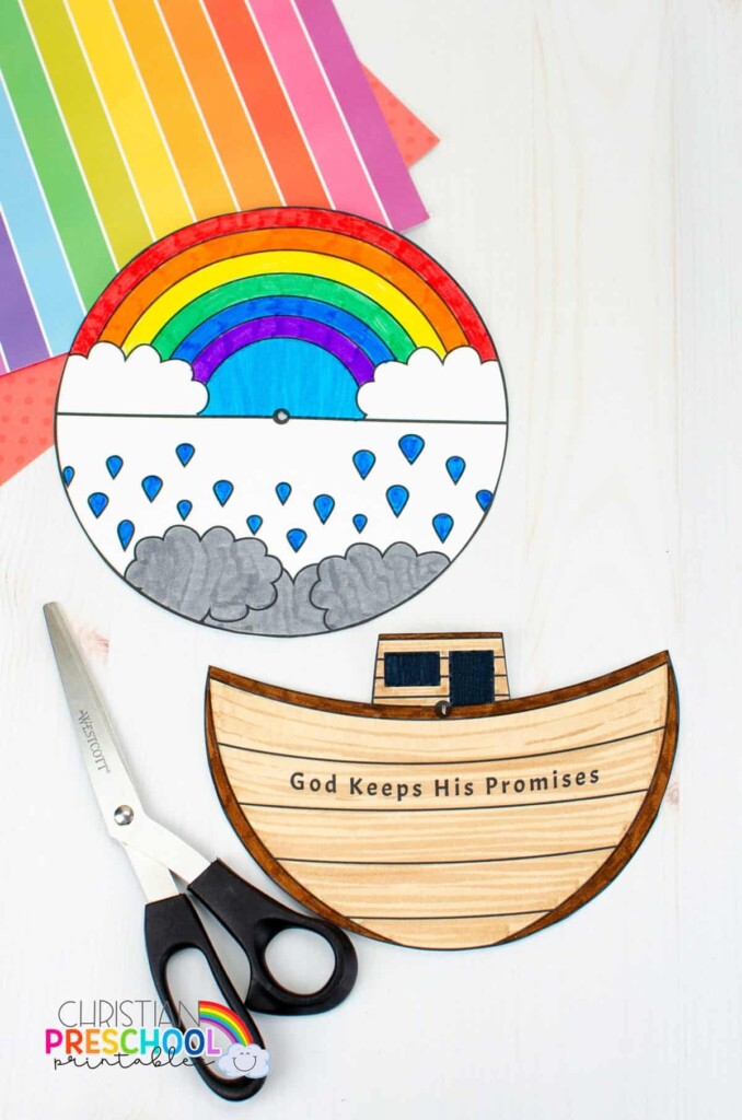 Noah 39 s Ark Craft Spinner For Kids Christian Preschool Printables