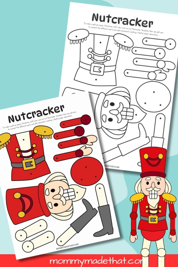Nutcracker Split Pin Craft Free Printable 
