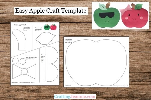 Paper Apple Craft Free Template Crafting Jeannie
