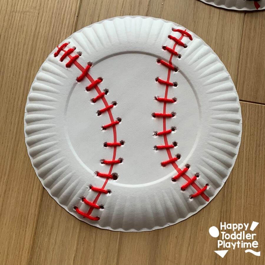 Paper Plate Baseball Lacing Craft Happy Toddler Playtime