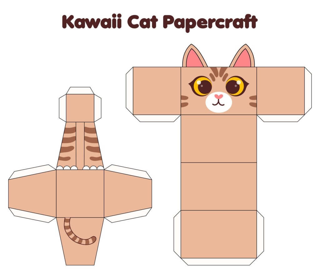 Papercraft Cat Template Printable Free Paper Cat Craft Paper Crafts 