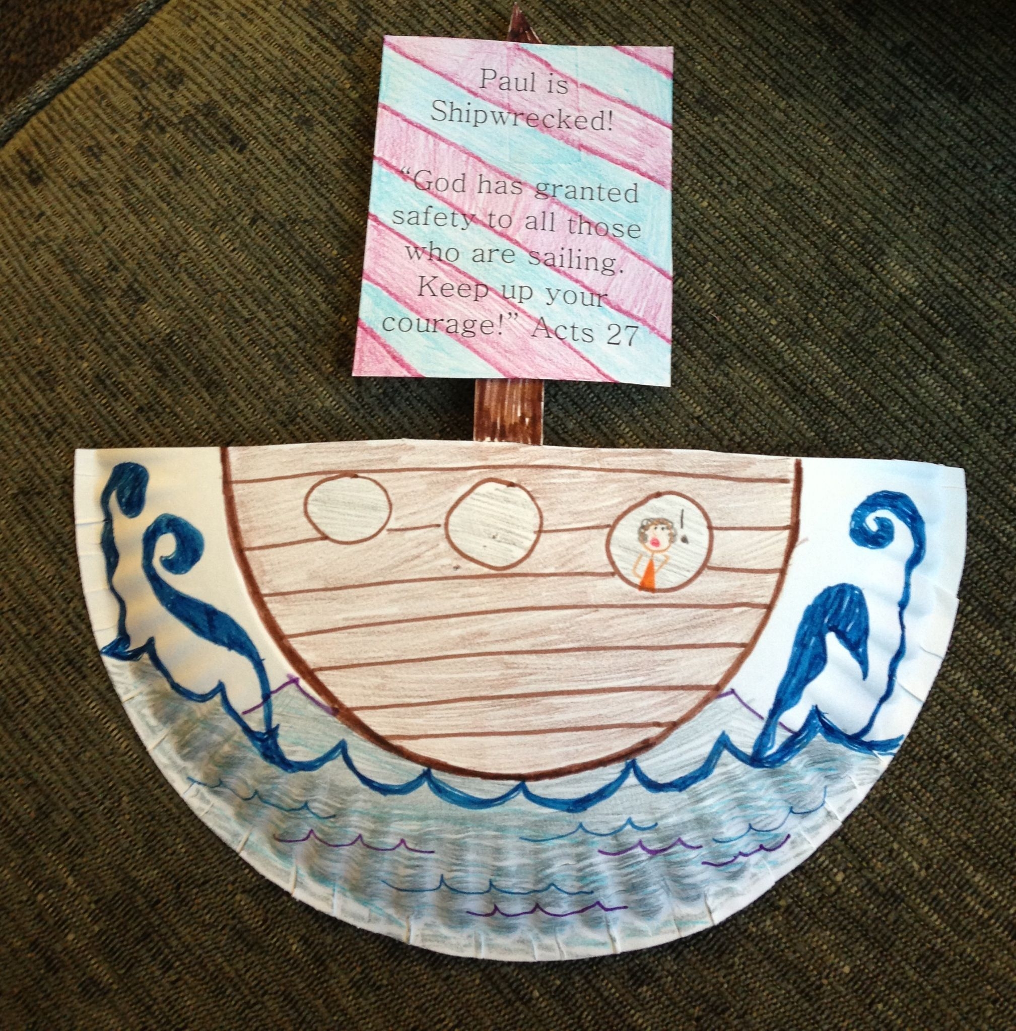 Paul Is Shipwrecked Acts 27 Paper Sunday School Crafts Bible
