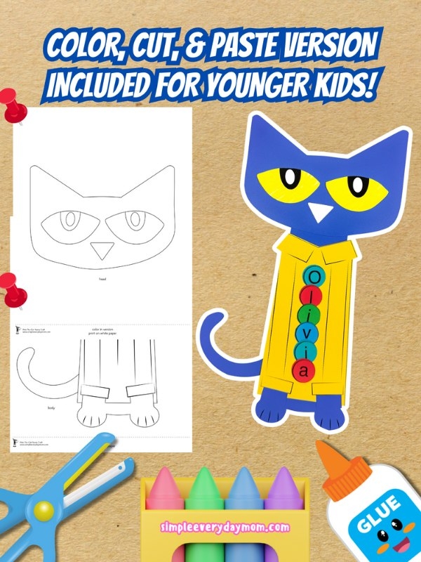 Pete The Cat Name Craft Free Template 