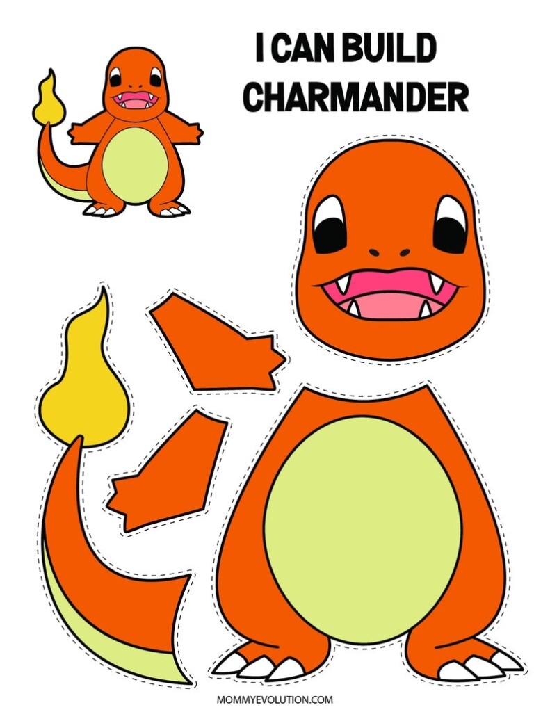 Pokemon Printable Crafts Color Cut And Paste Activity For Etsy