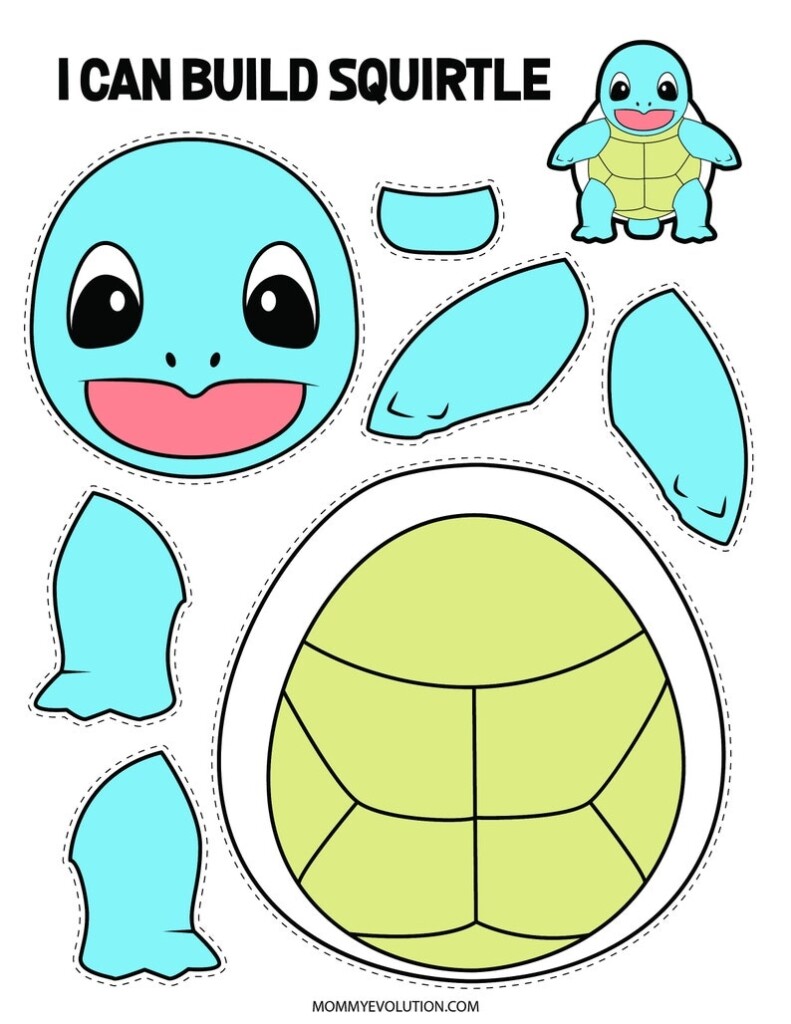 Pokemon Printable Crafts Color Cut And Paste Activity For Etsy