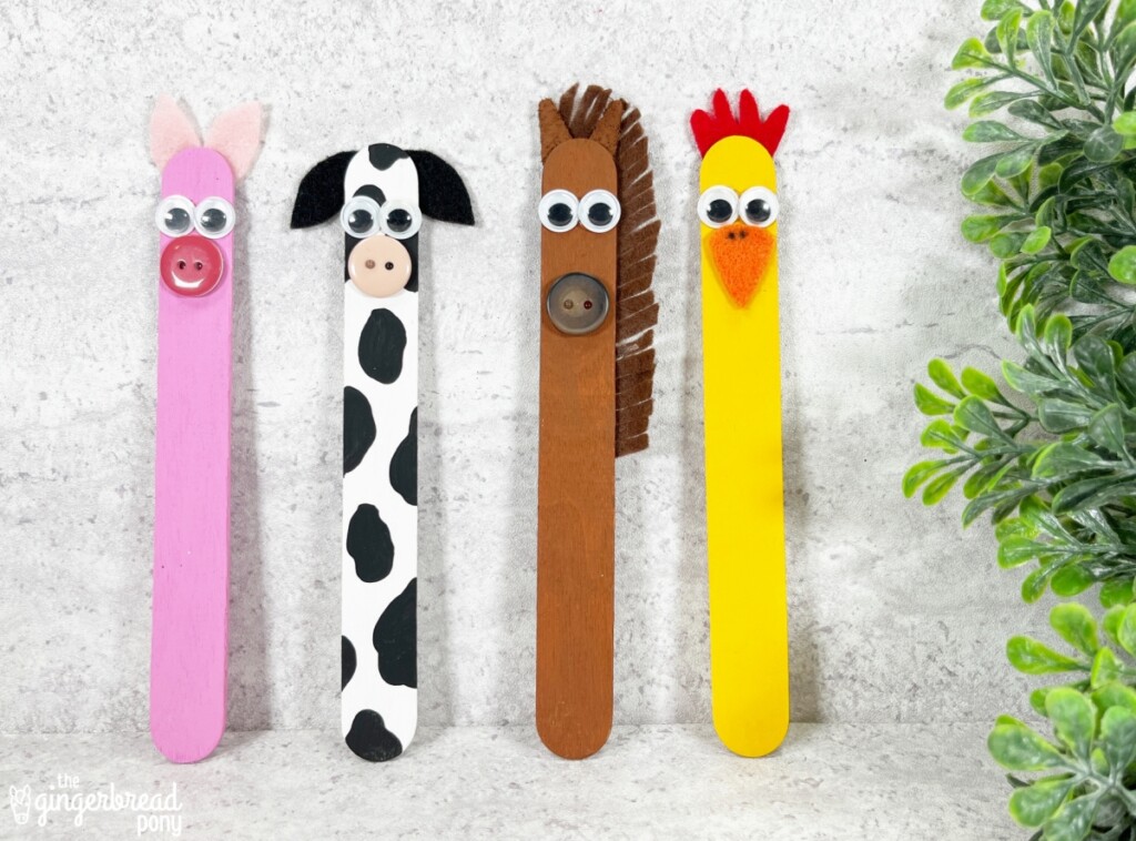 Popsicle Stick Animal Craft Horse Pig Cow Chicken The 
