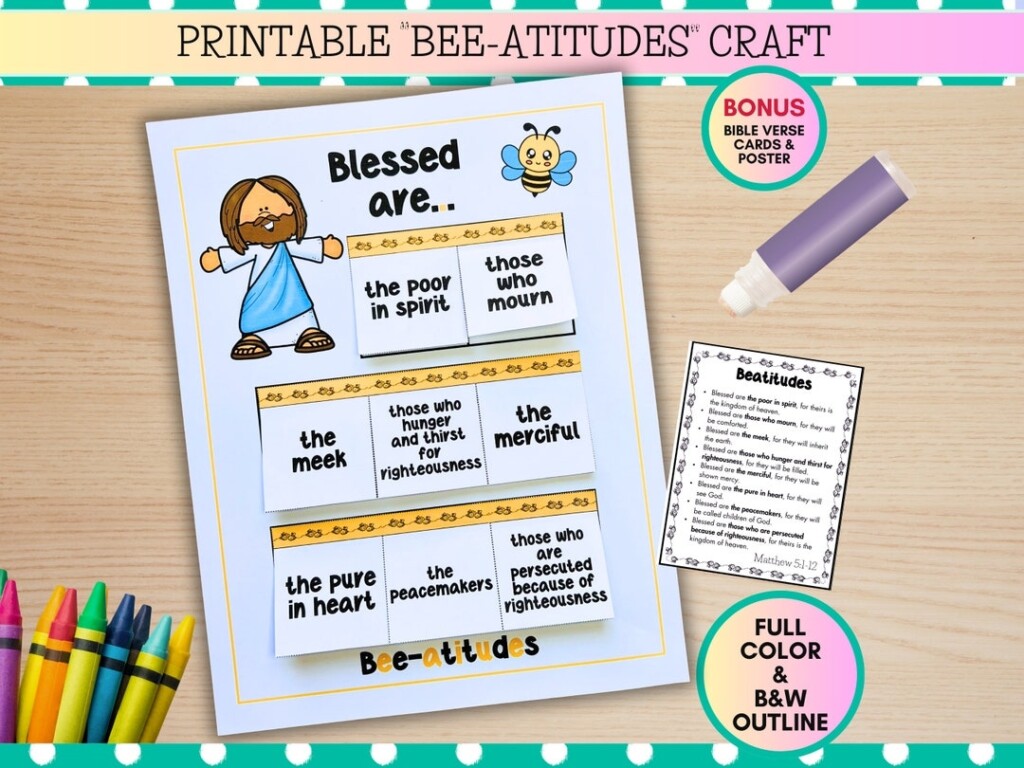 Printable Beatitudes Bible Craft For Kids Beatitude Craft Christian 